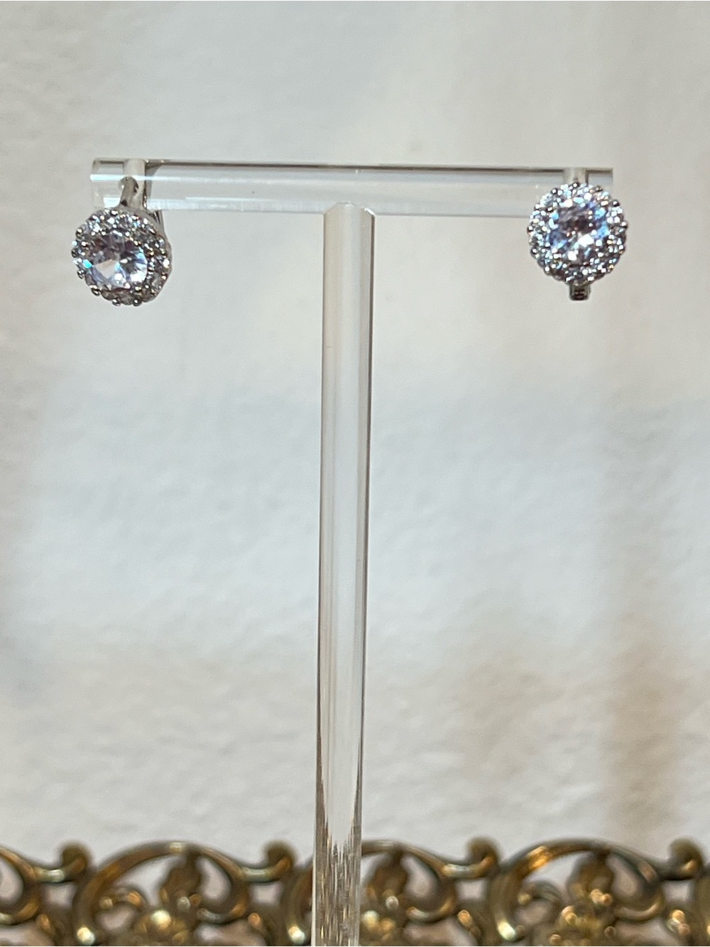 Classic S925 Silver Round Halo Stud Earrings | Lab Created Moissanite Diamonds